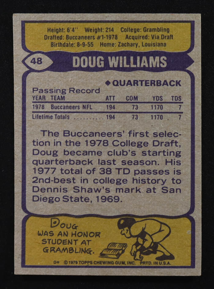 Doug Williams 1979 Topps #48 RC at PristineAuction.com Doug Williams 1979 Topps #48 RC at PristineAuction.com