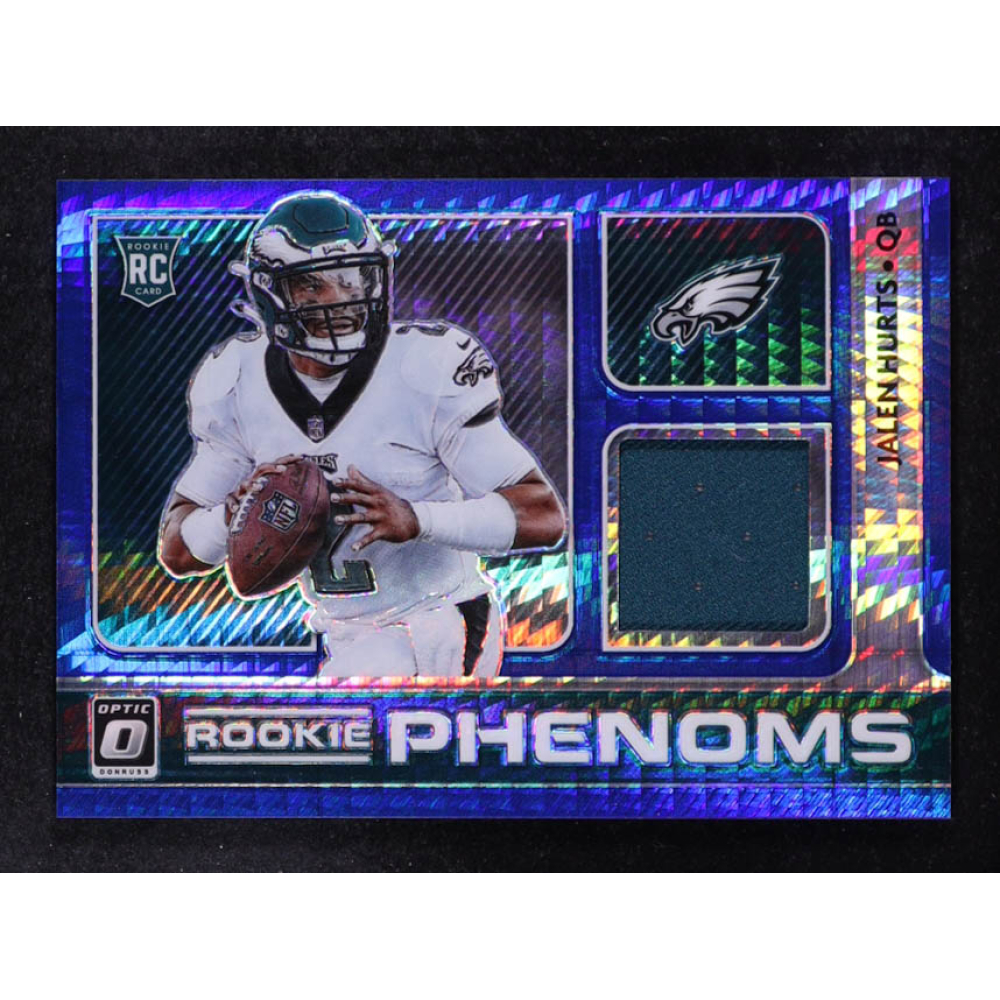 Jalen Hurts 2020 Donruss Optic Rookie Phenoms Jerseys Horizontal Blue Hyper #14 RC at PristineAuction.com