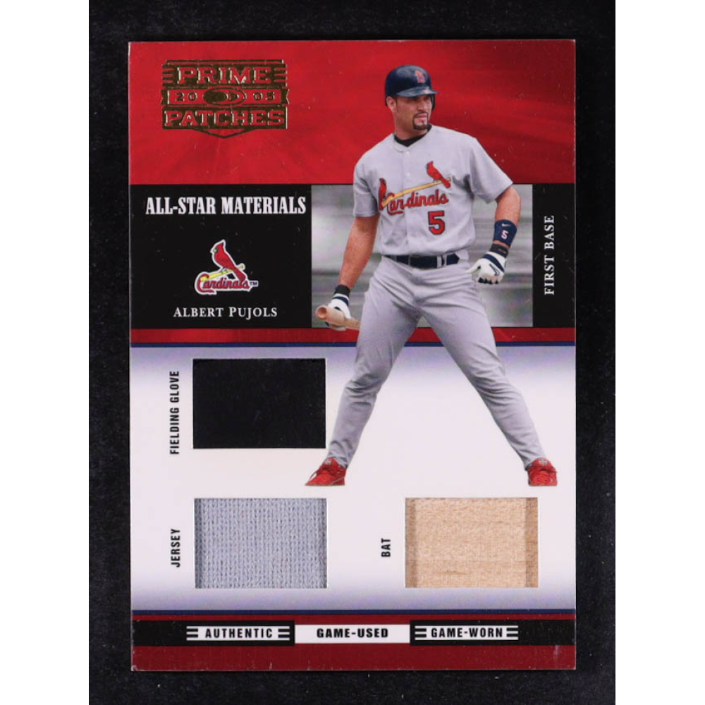 Albert Pujols 2005 Prime Patches All-Star Materials Triple Swatch #4 #56/150 at PristineAuction.com