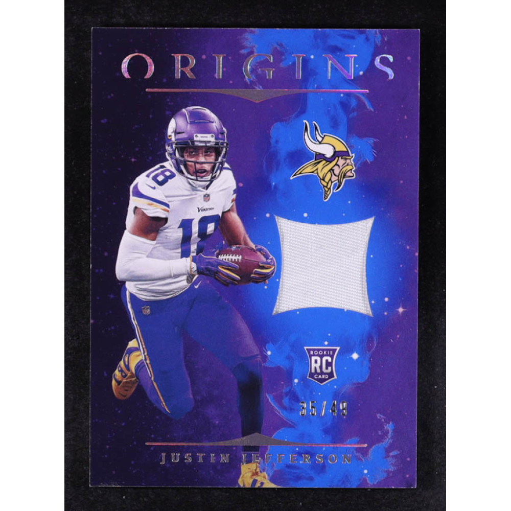 Justin Jefferson 2020 Panini Origins Rookie Patches Blue #13 RC #35/49 at PristineAuction.com