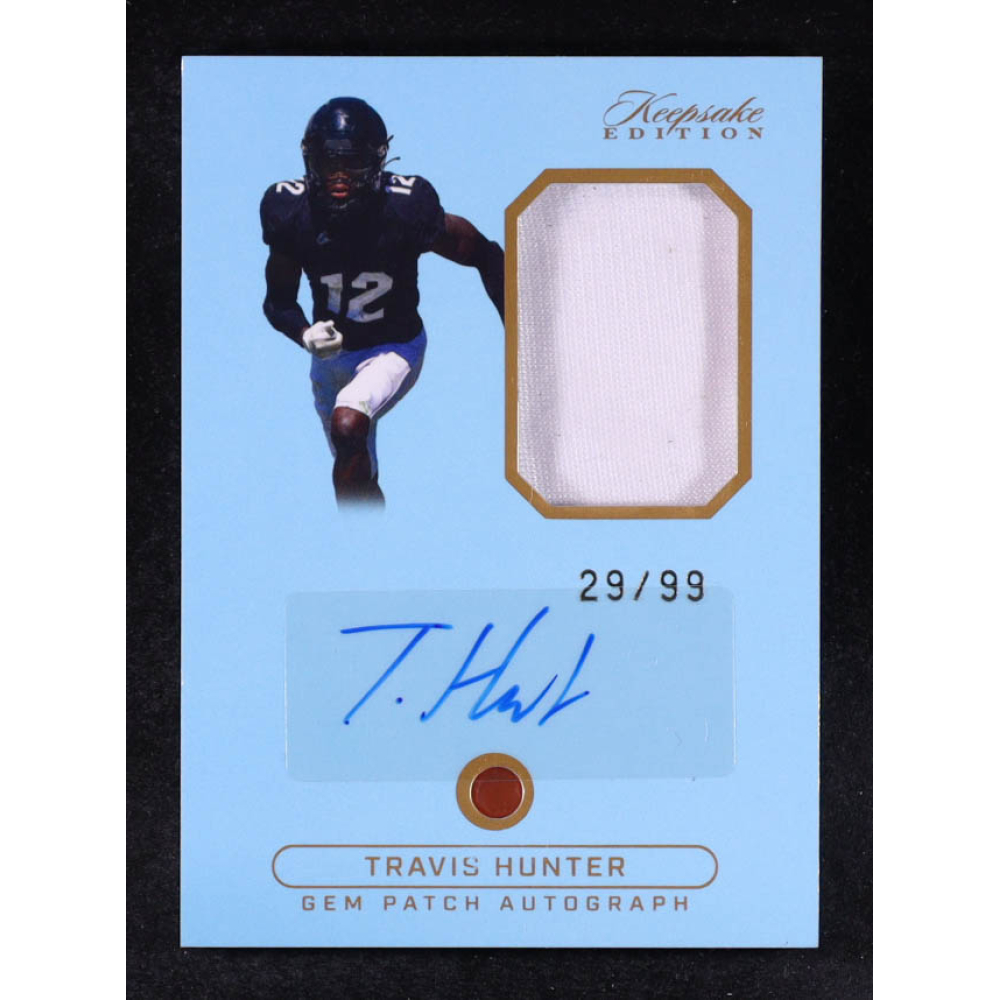 Travis Hunter 2024 Keepsake Edition Gem Patch Autograph #GPATH2 #29/99 RC at PristineAuction.com