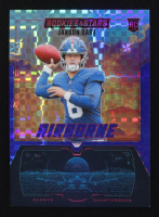 Jaxson Dart 2025 Panini Rookies and Stars Airborne Blue Plaid #30 RC at PristineAuction.com