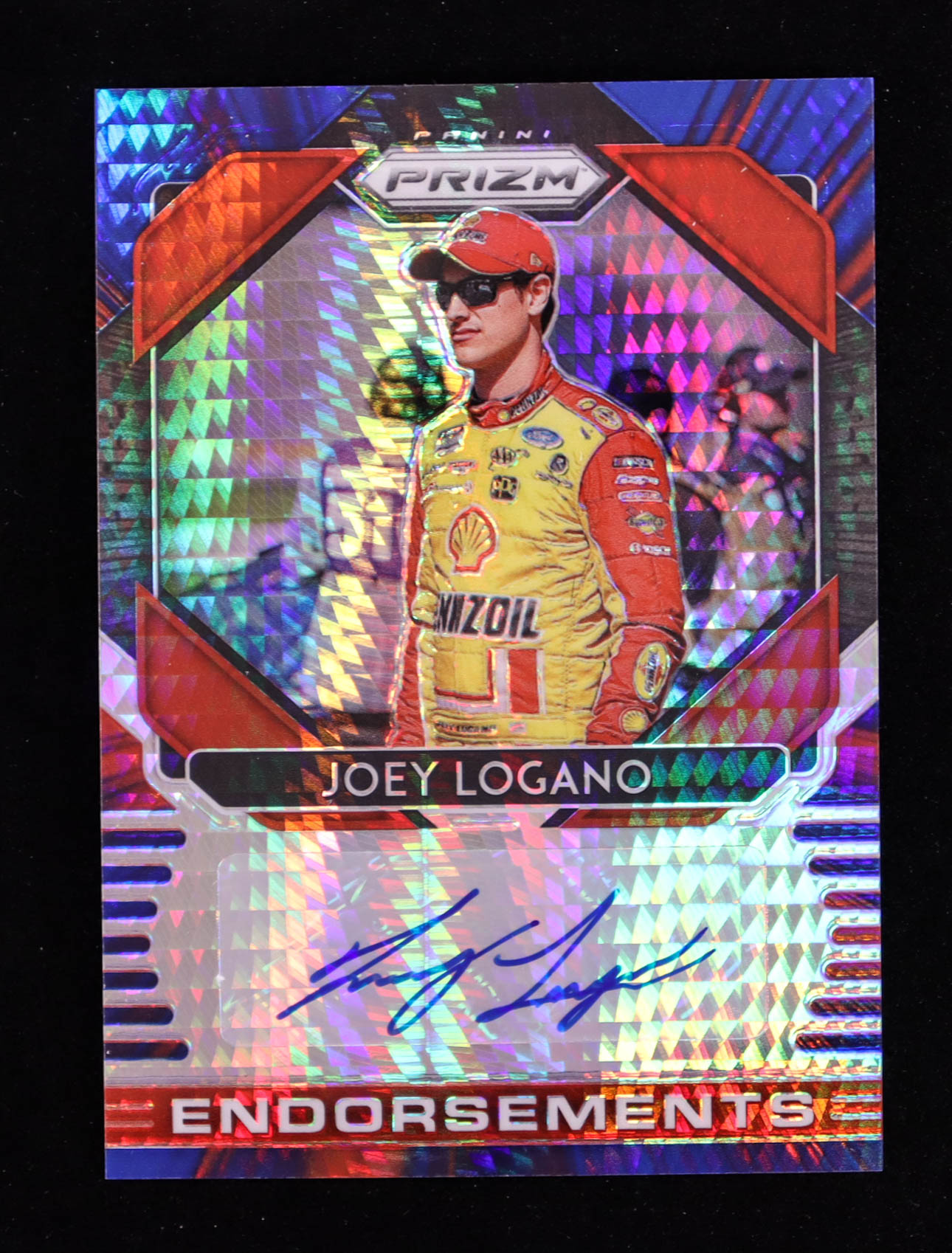 Joey Logano 2020 Panini Prizm Endorsements Prizms Red and Blue Hyper #10 #17/30 at PristineAuction.com Joey Logano 2020 Panini Prizm Endorsements Prizms Red and Blue Hyper #10 #17/30 at PristineAuction.com