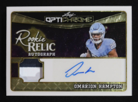Omarion Hampton 2025 Leaf Optichrome Metal Rookie Relic Autographs Prismatic Gold #RAOH1 #1/1 RC at PristineAuction.com
