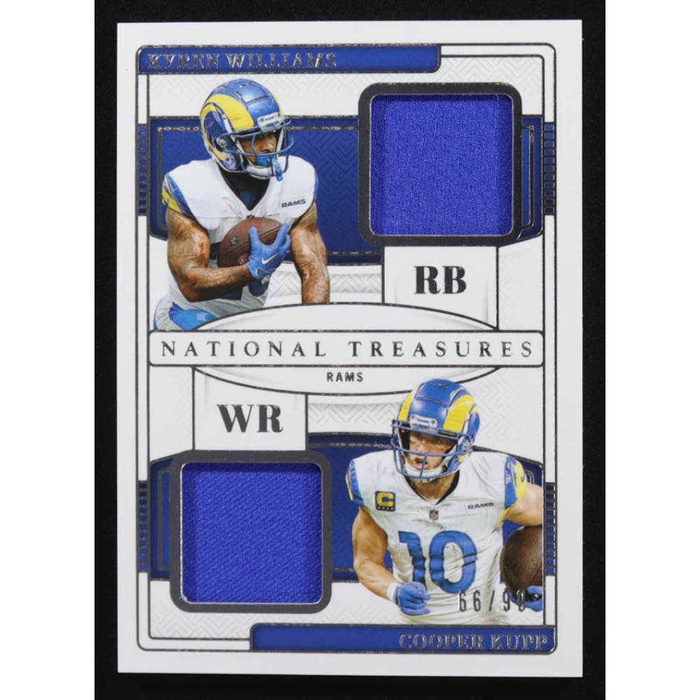 Kyren Williams / Cooper Kupp 2024 Panini National Treasures NFL Gear Combo Materials #18 #66/99 at PristineAuction.com