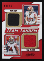 Nick Bosa / Fred Warner 2023 Absolute Team Tandem Materials #38 #112/199 at PristineAuction.com
