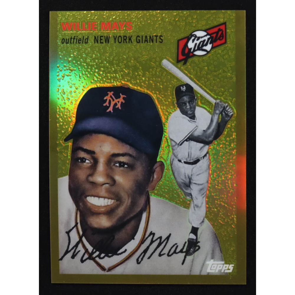 Willie Mays 2012 Topps Factory Set Target Mays Chrome Gold Refractors #90 54T Reprint at PristineAuction.com