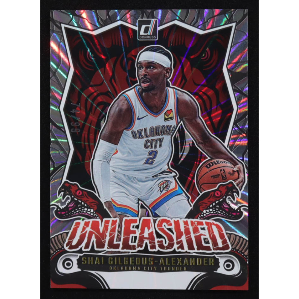 Shai Gilgeous-Alexander 2024-25 Donruss Unleashed Holo Laser #11 #74/99 at PristineAuction.com