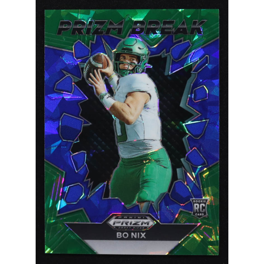 Bo Nix 2024 Panini Prizm Draft Picks Prizm Break Blue Ice #7 #76/99 RC at PristineAuction.com
