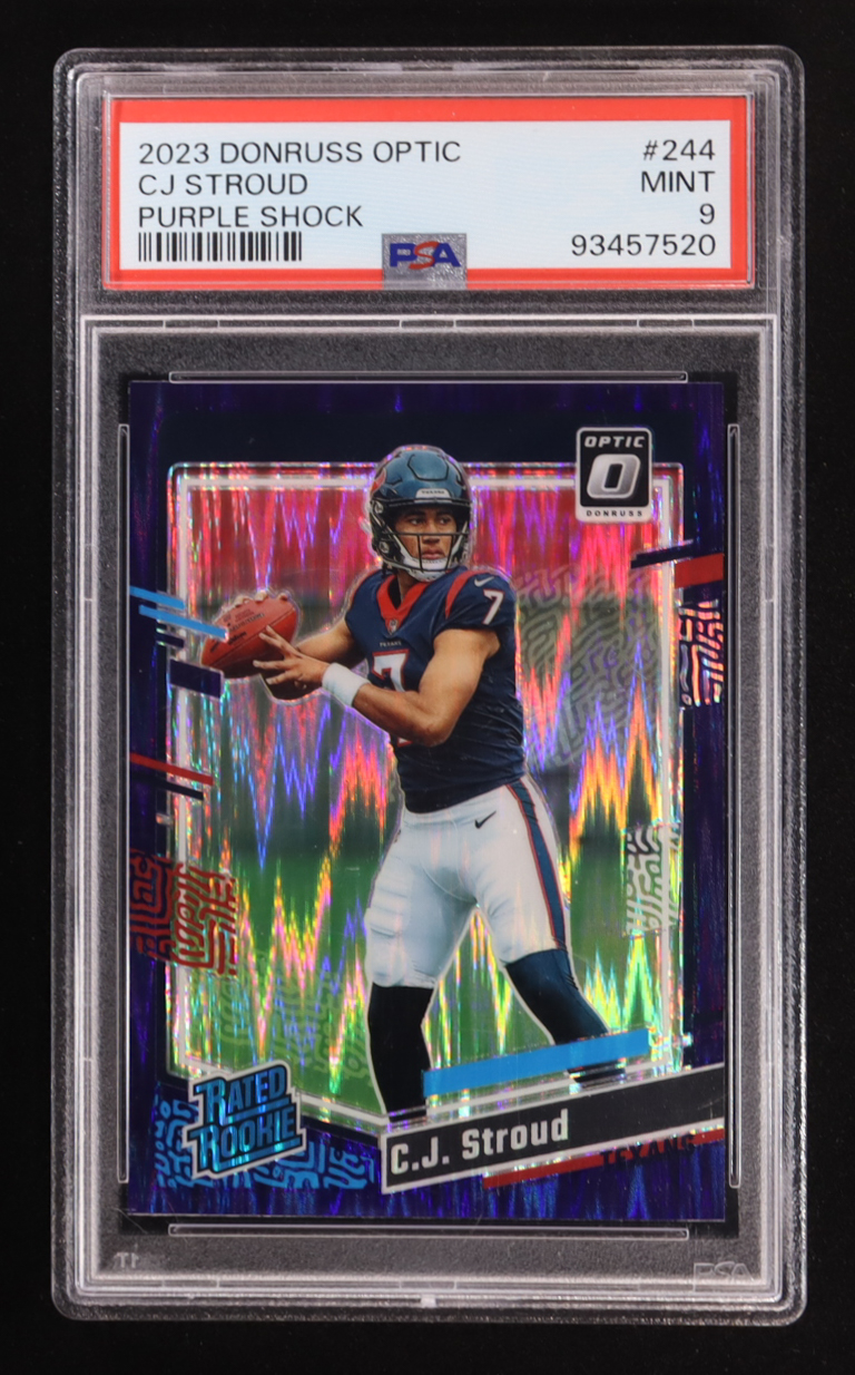 CJ Stroud 2023 Donruss Optic Purple Shock #244 RR RC (PSA 9) at PristineAuction.com CJ Stroud 2023 Donruss Optic Purple Shock #244 RR RC (PSA 9) at PristineAuction.com