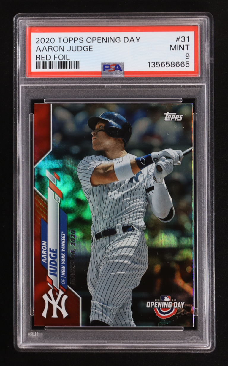 Aaron Judge 2020 Topps Opening Day Red Foil #31 (PSA 9) at PristineAuction.com Aaron Judge 2020 Topps Opening Day Red Foil #31 (PSA 9) at PristineAuction.com