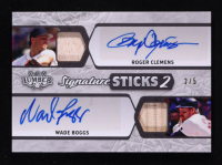 Roger Clemens / Wade Boggs 2022 Leaf Lumber Signature Sticks 2 Emerald #SS217 #2/5 at PristineAuction.com