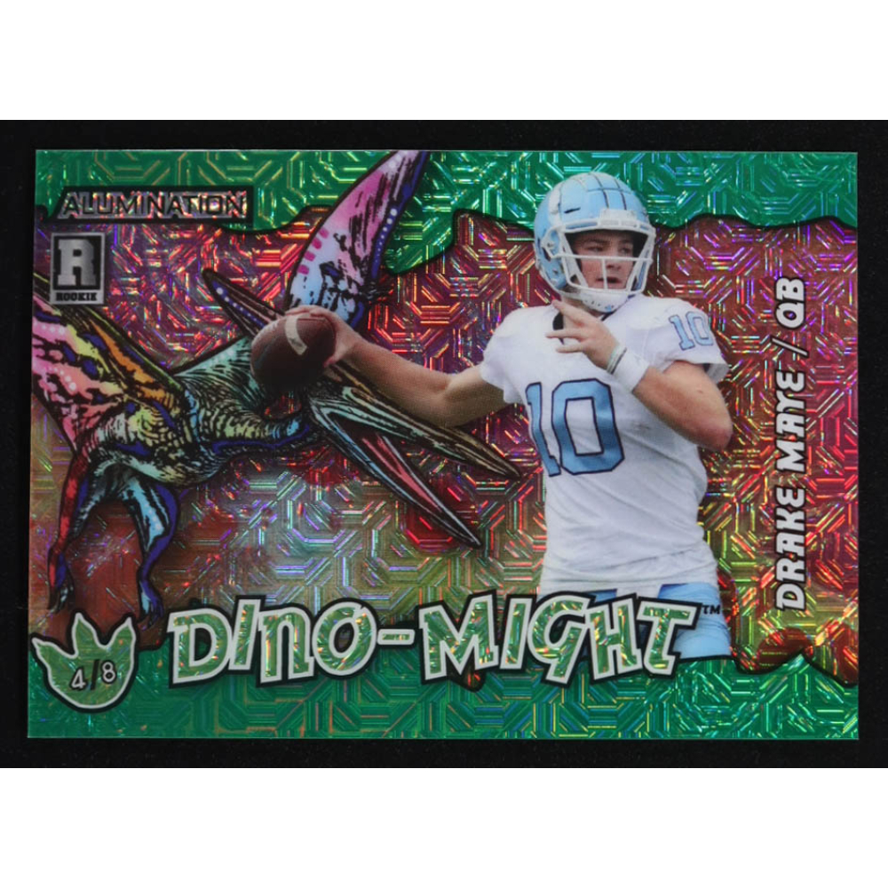 Drake Maye 2023 Wild Card Alumination Dino-Night Pterodactyl Mojo #ADDM #4/8 RC at PristineAuction.com