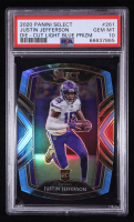 Justin Jefferson 2020 Panini Select Die-Cut Light Blue Prizm #261 RC (PSA 10) at PristineAuction.com