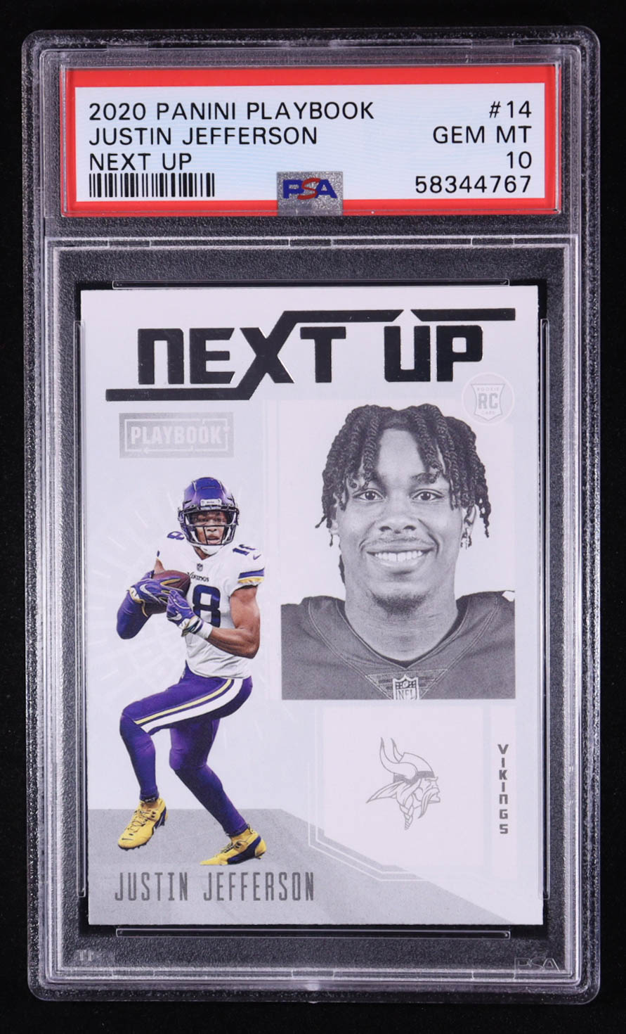 Justin Jefferson 2020 Panini Playbook Next Up #NU-14 RC (PSA 10) at PristineAuction.com Justin Jefferson 2020 Panini Playbook Next Up #NU-14 RC (PSA 10) at PristineAuction.com