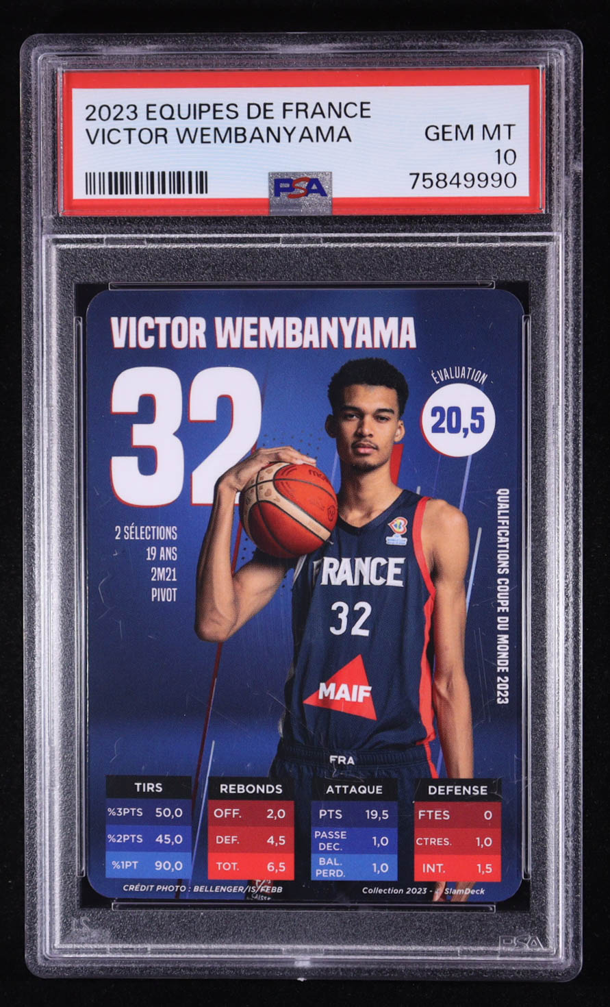 Victor Wembanyama 2023 Slam Deck Equipes De France RC (PSA 10) at PristineAuction.com Victor Wembanyama 2023 Slam Deck Equipes De France RC (PSA 10) at PristineAuction.com