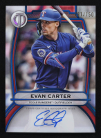 Evan Carter 2025 Topps Tribute Autographs Blue #TAECA #091/150 at PristineAuction.com