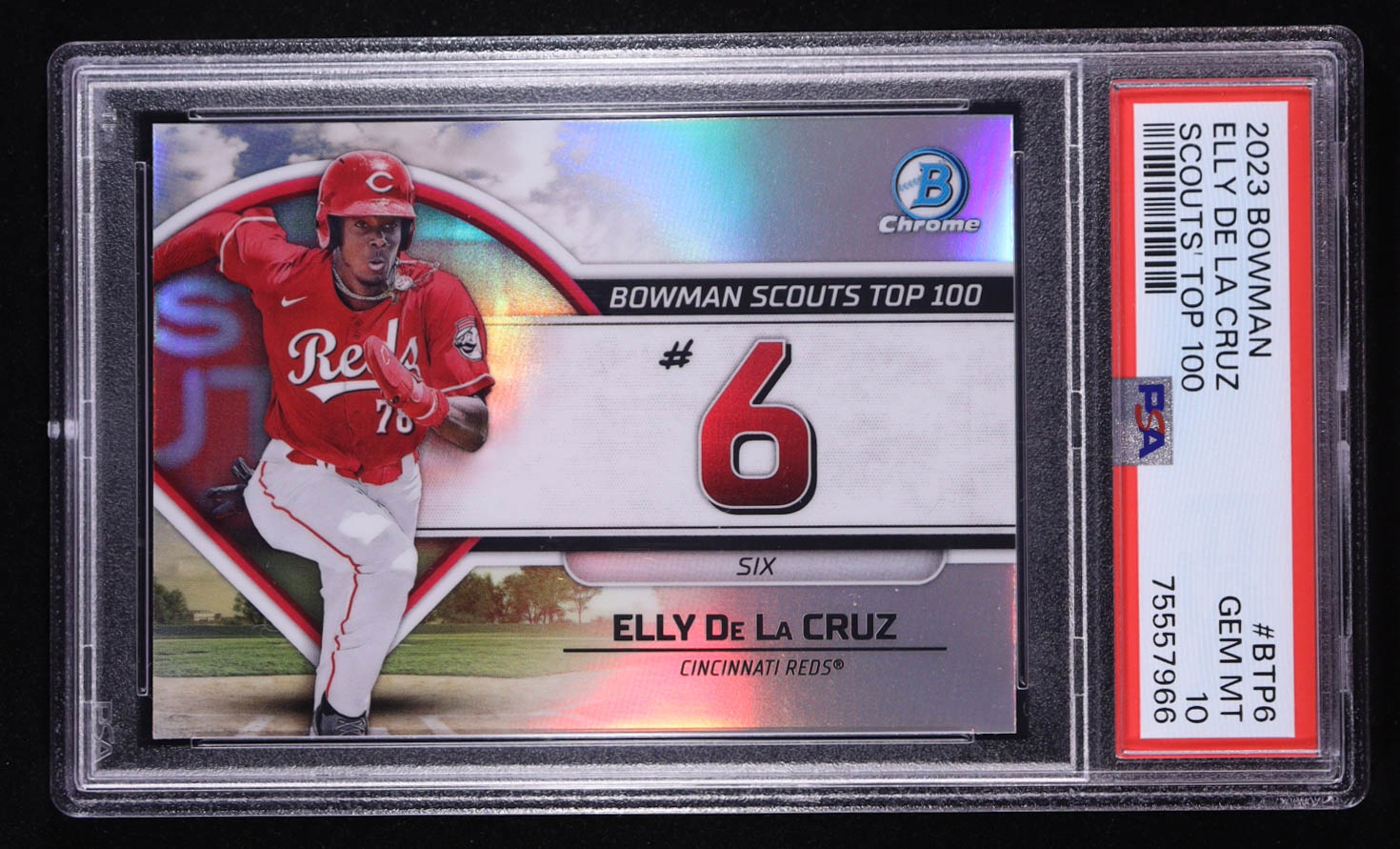 Elly De La Cruz 2023 Bowman Scout's Top 100 #BTP-6 RC (PSA 10) at PristineAuction.com Elly De La Cruz 2023 Bowman Scout's Top 100 #BTP-6 RC (PSA 10) at PristineAuction.com