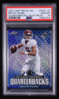 Bryce Young 2021 Leaf Metal NIL Quarterbacks Blue Mojo #CFQ-01 RC #1/10 (PSA 10) at PristineAuction.com