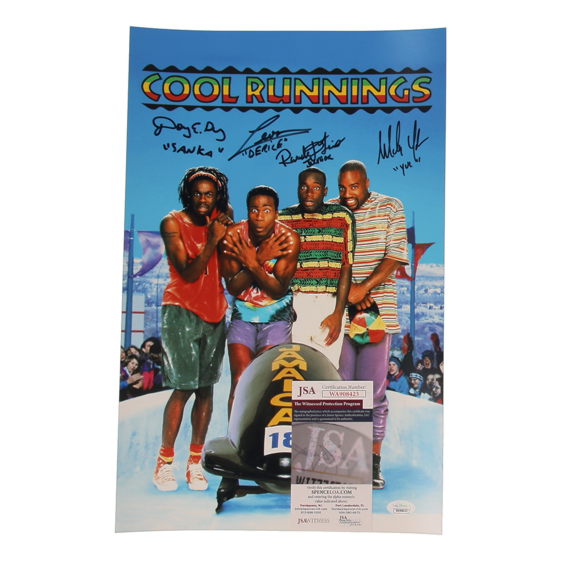 Cool Runnings | 11x17 Photo Cast-Signed by (4) with Malik Yoba, Doug E. Doug (JSA) at PristineAuction.com Cool Runnings | 11x17 Photo Cast-Signed by (4) with Malik Yoba, Doug E. Doug (JSA) at PristineAuction.com