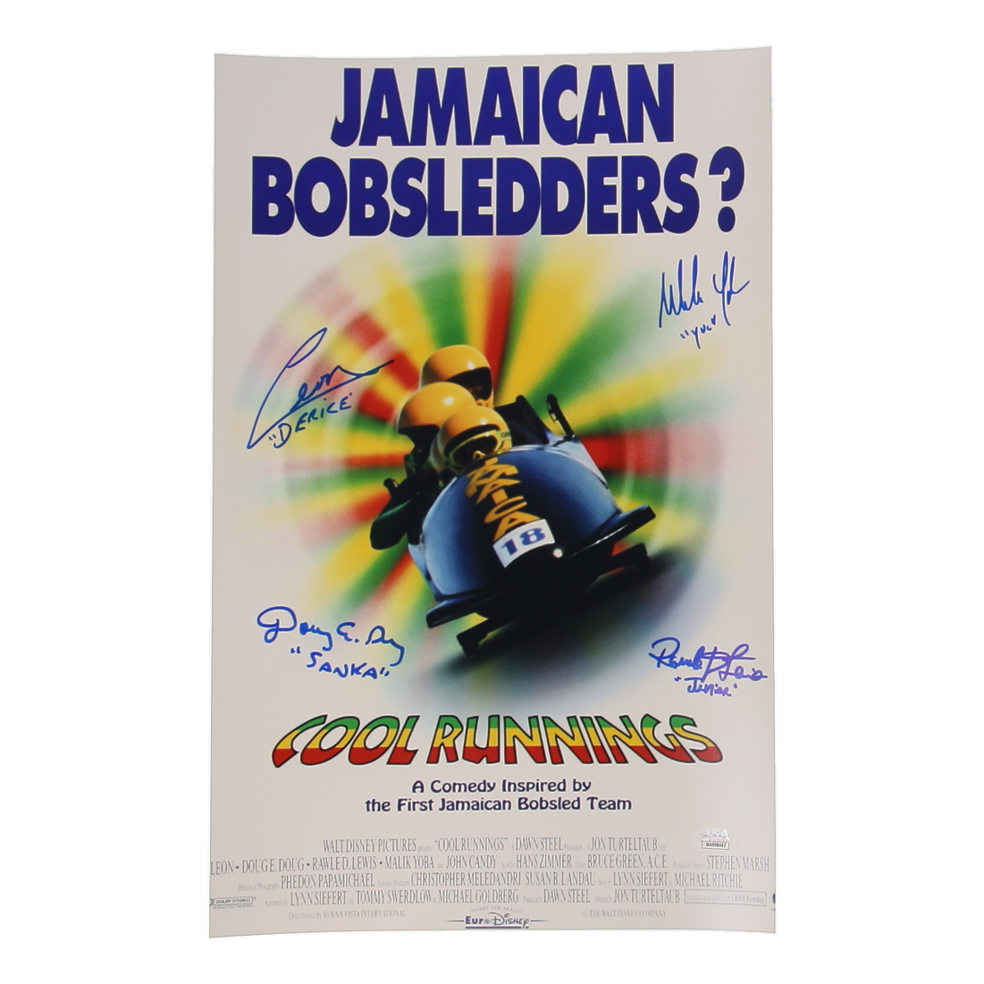 Cool Runnings | 11x17 Photo Cast-Signed by (4) with Malik Yoba, Doug E. Doug (JSA) at PristineAuction.com Cool Runnings | 11x17 Photo Cast-Signed by (4) with Malik Yoba, Doug E. Doug (JSA) at PristineAuction.com