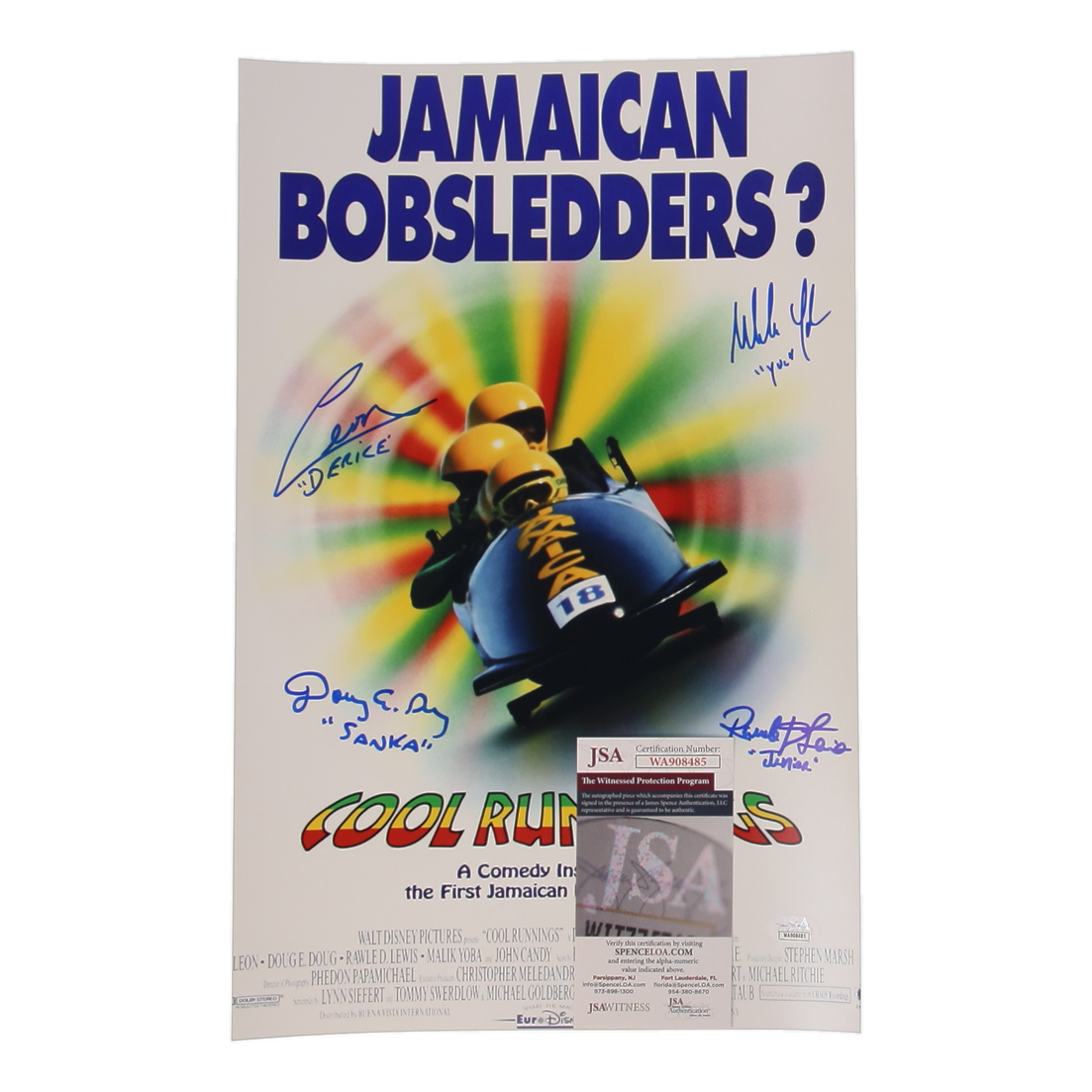 Cool Runnings | 11x17 Photo Cast-Signed by (4) with Malik Yoba, Doug E. Doug (JSA) at PristineAuction.com Cool Runnings | 11x17 Photo Cast-Signed by (4) with Malik Yoba, Doug E. Doug (JSA) at PristineAuction.com
