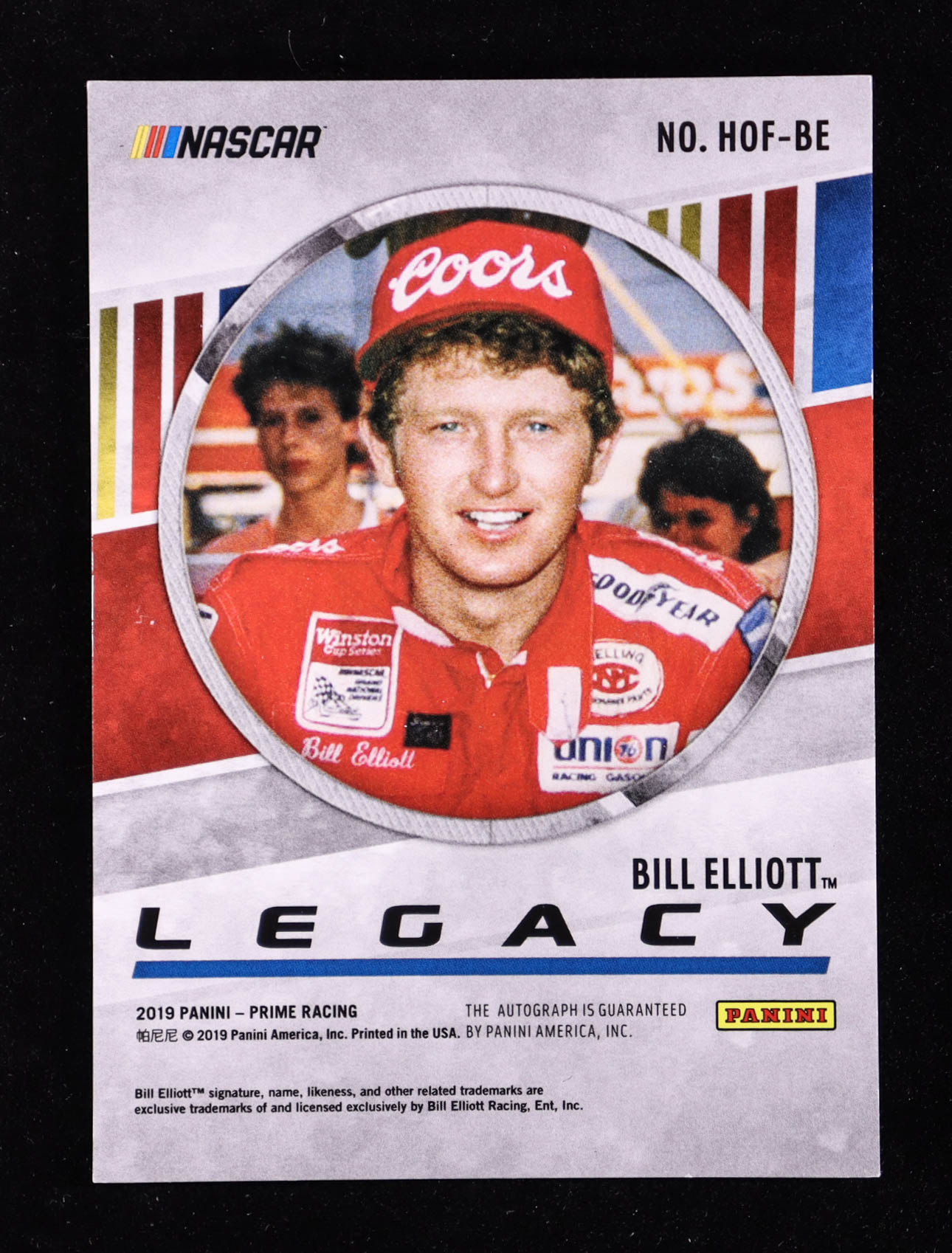 Bill Elliott 2019 Panini Prime Legacy Signatures #3 #37/99 at PristineAuction.com Bill Elliott 2019 Panini Prime Legacy Signatures #3 #37/99 at PristineAuction.com