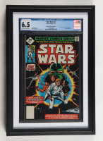 Complete Set of (3) 1977 "Star Wars" Issue #1-3 Custom Framed Marvel Comic Book Display (CGC 6.5, 7, 9) at PristineAuction.com