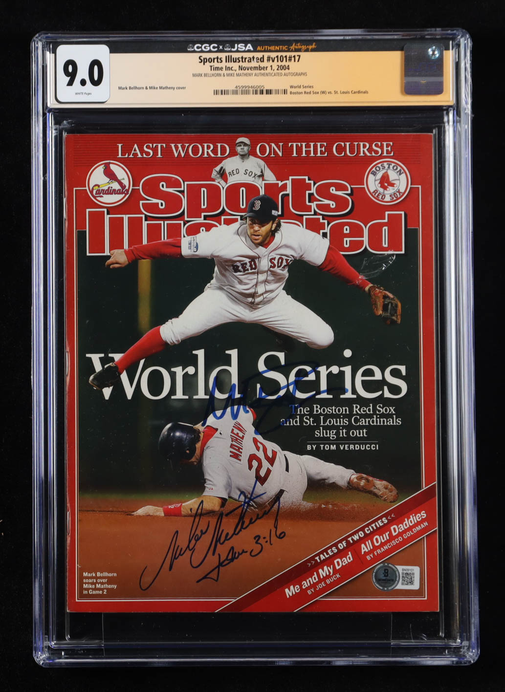 Mike Matheny & Mark Bellhorn 2004 "Sports Illustrated" #V101 #17 Time Inc. Magazine (CGC 9.0) at PristineAuction.com Mike Matheny & Mark Bellhorn 2004 "Sports Illustrated" #V101 #17 Time Inc. Magazine (CGC 9.0) at PristineAuction.com