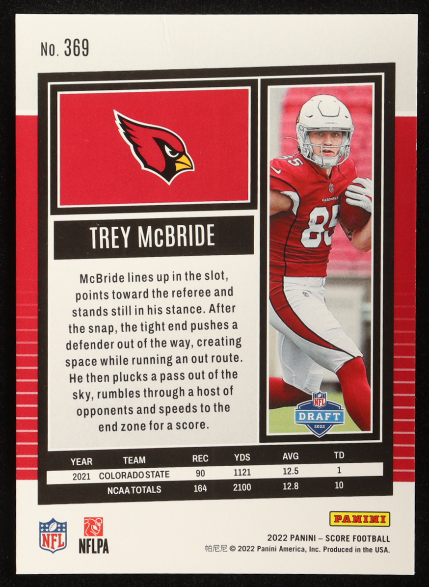 Trey McBride 2022 Score Green #369 RC at PristineAuction.com Trey McBride 2022 Score Green #369 RC at PristineAuction.com