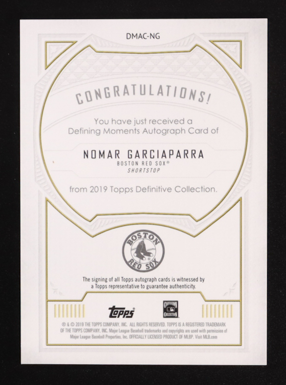 Nomar Garciaparra 2019 Topps Definitive Collection Defining Moments Autographs #DMACNG #15/30 at PristineAuction.com Nomar Garciaparra 2019 Topps Definitive Collection Defining Moments Autographs #DMACNG #15/30 at PristineAuction.com