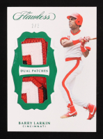 Barry Larkin 2019 Panini Flawless Dual Patches Emerald #8 #2/3 at PristineAuction.com