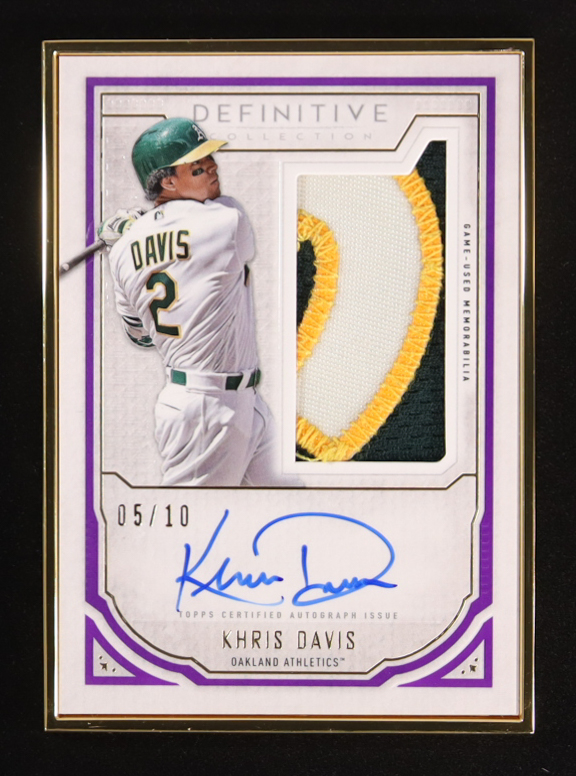 Khris Davis 2019 Topps Definitive Collection Framed Autograph Patches Purple #FACKD #05/10 at PristineAuction.com Khris Davis 2019 Topps Definitive Collection Framed Autograph Patches Purple #FACKD #05/10 at PristineAuction.com