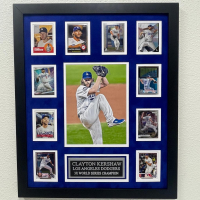 Clayton Kershaw Dodgers Custom Framed Photo Display with (10) Trading Cards at PristineAuction.com