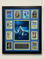 Justin Herbert Chargers Custom Framed Photo Display with (10) Trading Cards at PristineAuction.com