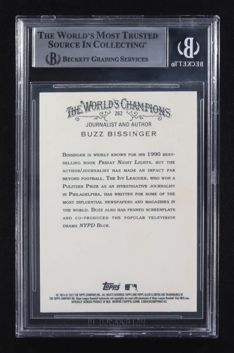 Buzz Bissinger Signed 2021 Topps Allen & Ginter #262 (BGS) at PristineAuction.com Buzz Bissinger Signed 2021 Topps Allen & Ginter #262 (BGS) at PristineAuction.com