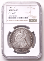 1842 Seated Liberty Silver $1 (NGC XF Details) at PristineAuction.com