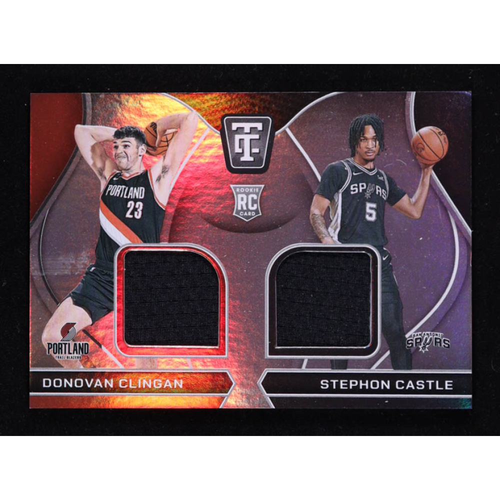 Donovan Clingan / Stephon Castle 2024-25 Totally Certified Rookie Dual Swatches #2 RC at PristineAuction.com