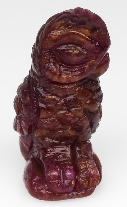 12.12 Carats Natural Ruby Owl Carving at PristineAuction.com 12.12 Carats Natural Ruby Owl Carving at PristineAuction.com