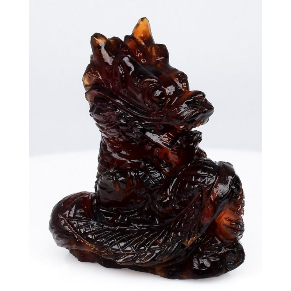 85.56 Carats Natural Orange Garnet Dragon Carving at PristineAuction.com