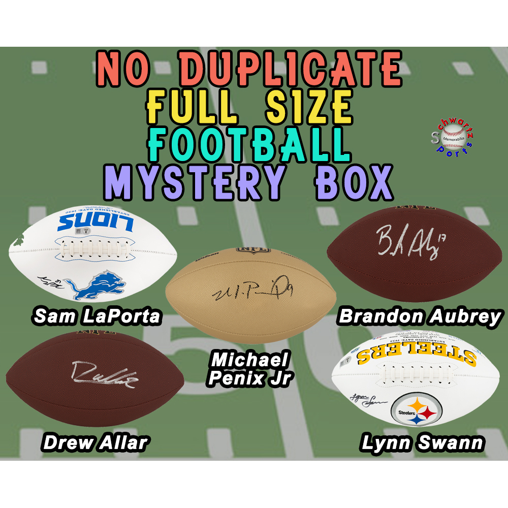NO DUPLICATE Signed Full Size Football Mystery Box - Series 16 (Limited to 100) - Schwartz Sports at PristineAuction.com