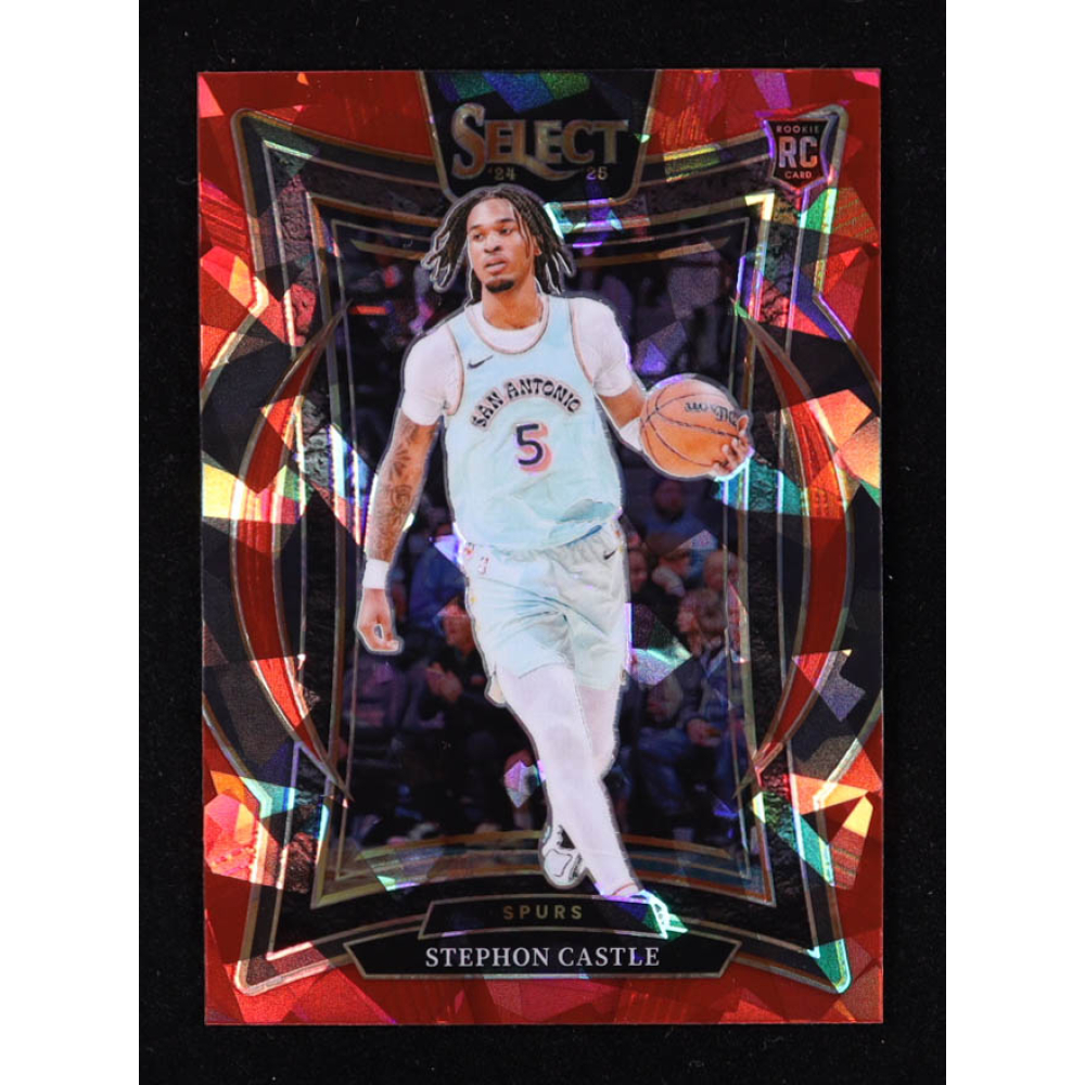 Stephon Castle 2024-25 Select Red Cracked Ice Prizms #72 RC at PristineAuction.com