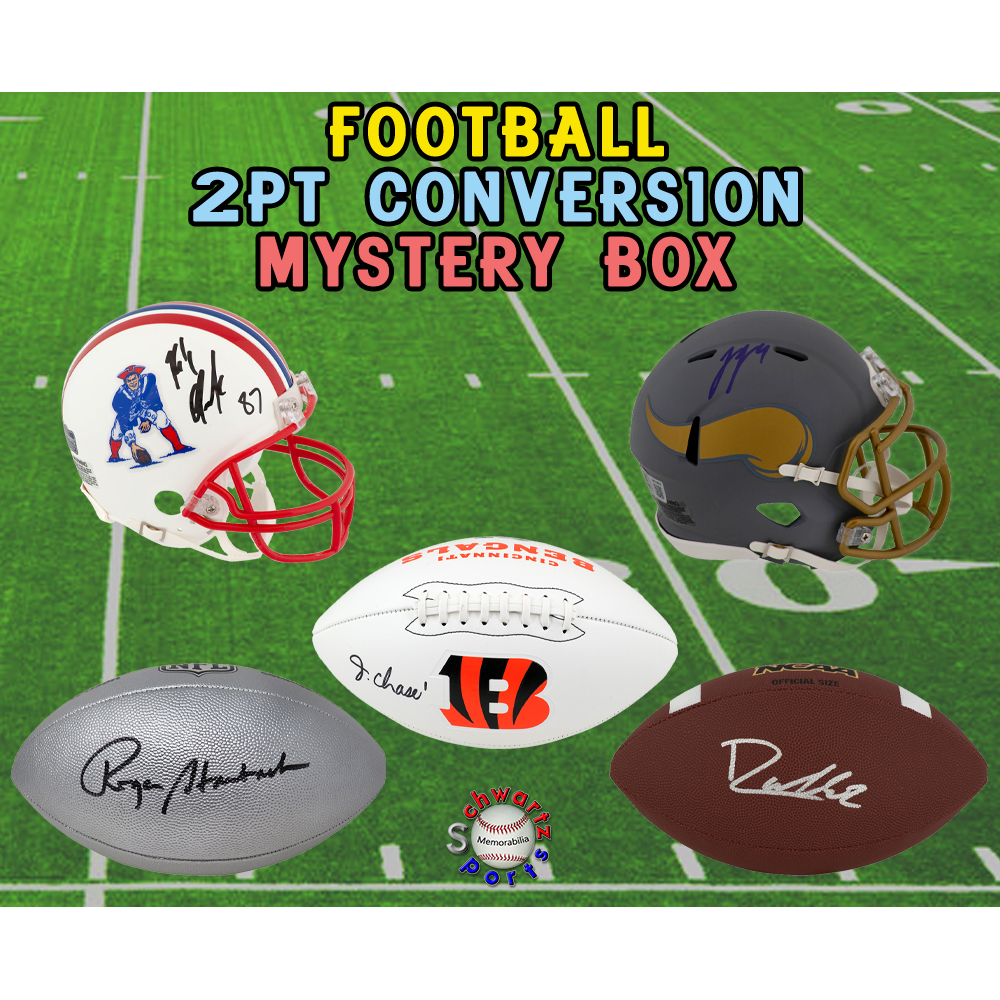2-PT CONVERSION (1 Football / 1 Mini Helmet) Signed Mystery Box - Series 20 (Limited to 150) - Schwartz Sports at PristineAuction.com
