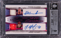 Hakeem Olajuwon / Sergei Federov 2019 Leaf In The Game Used Sports MVP Dual Relic Signatures Magenta Spectrum #MVPS-03 #4/4 (BGS 9 | Auto 10) at PristineAuction.com