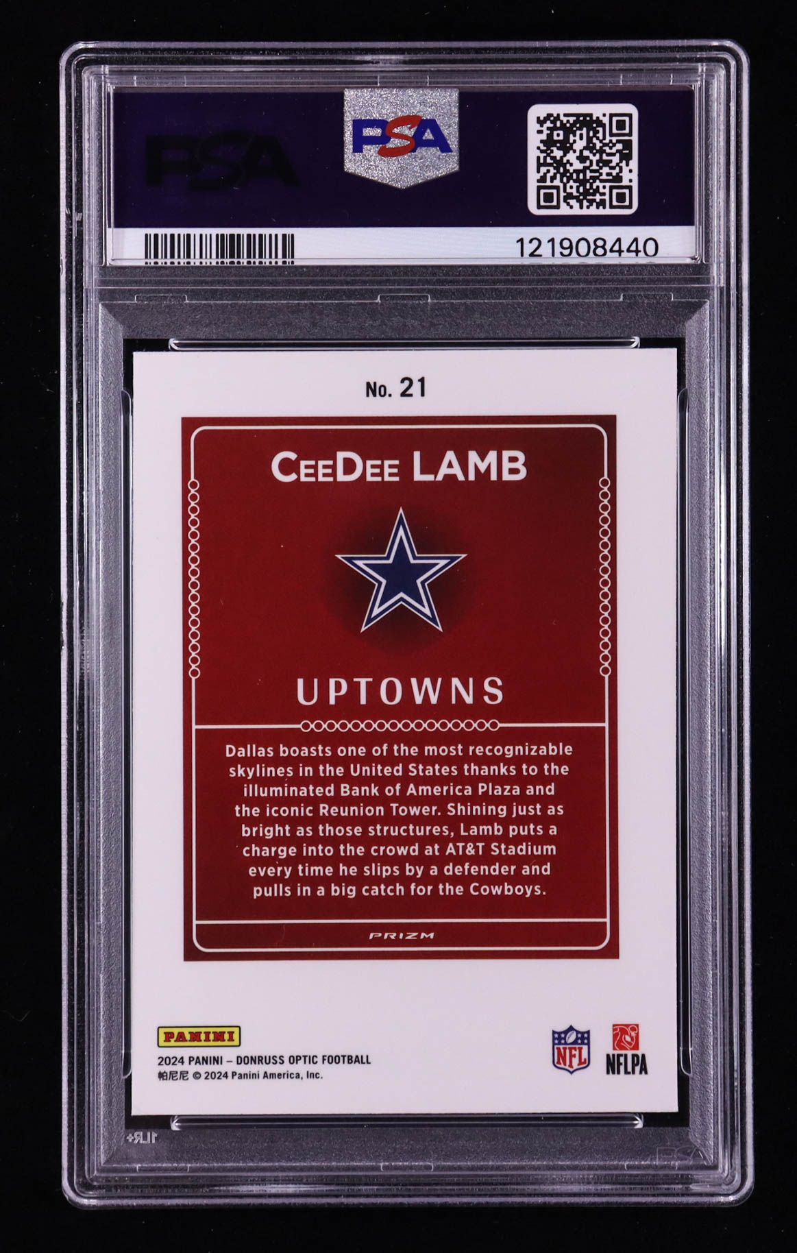 CeeDee Lamb 2024 Donruss Optic Uptowns #21 (PSA 9) at PristineAuction.com CeeDee Lamb 2024 Donruss Optic Uptowns #21 (PSA 9) at PristineAuction.com
