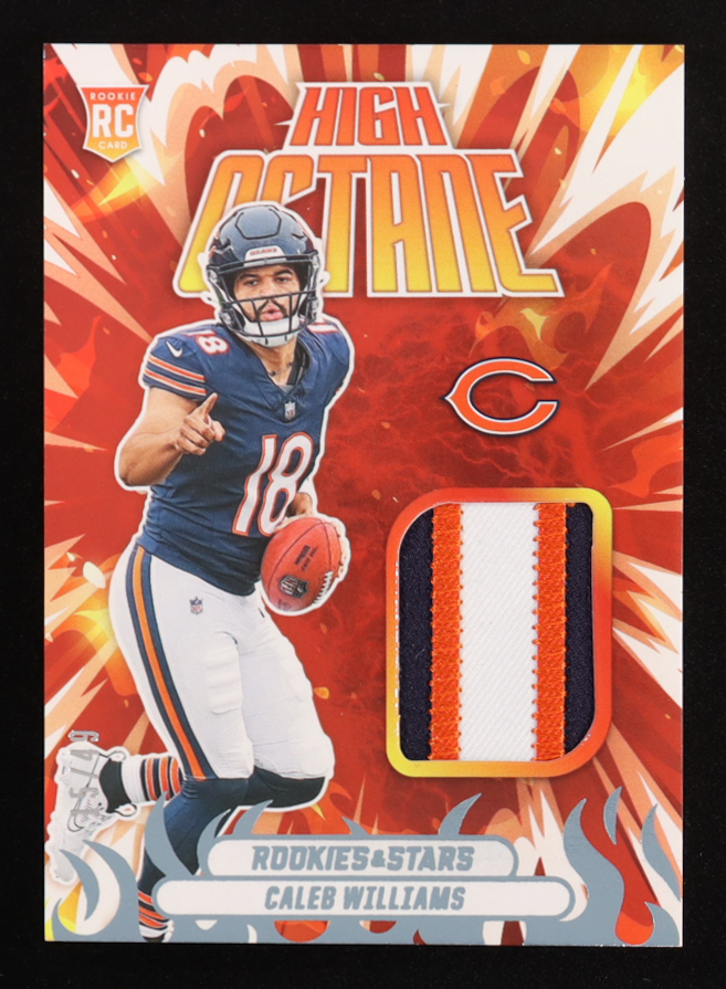 Caleb Williams 2024 Rookies and Stars High Octane Memorabilia Prime #7 RC #15/49 at PristineAuction.com Caleb Williams 2024 Rookies and Stars High Octane Memorabilia Prime #7 RC #15/49 at PristineAuction.com