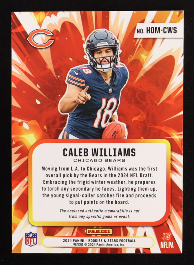 Caleb Williams 2024 Rookies and Stars High Octane Memorabilia Prime #7 RC #15/49 at PristineAuction.com Caleb Williams 2024 Rookies and Stars High Octane Memorabilia Prime #7 RC #15/49 at PristineAuction.com