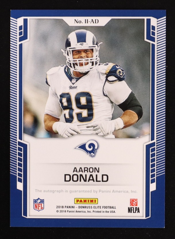 Aaron Donald 2018 Elite Impact Impressions Autographs #14 #34/49 at PristineAuction.com Aaron Donald 2018 Elite Impact Impressions Autographs #14 #34/49 at PristineAuction.com
