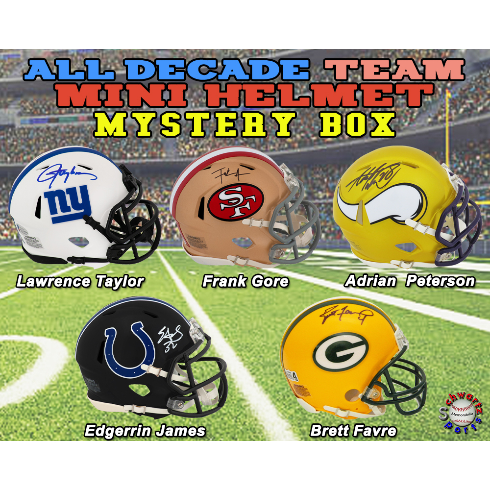 All-Decade Team Football Mini Helmet Signed Mystery Box &ndash; Series 14 (Limited to 75) - Schwartz Sports at PristineAuction.com