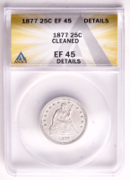 1877 Seated Liberty Silver Quarter (ANACS XF45 Details) at PristineAuction.com